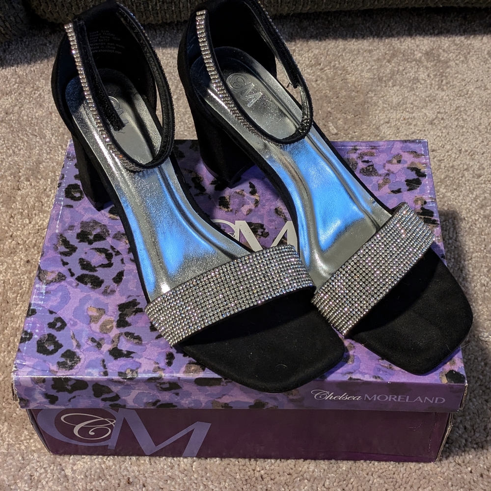 Black and Silver Women's Heels